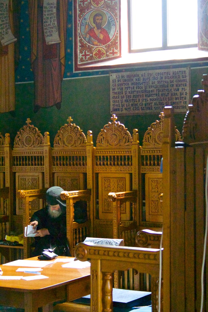 Sinastra monk in stalls